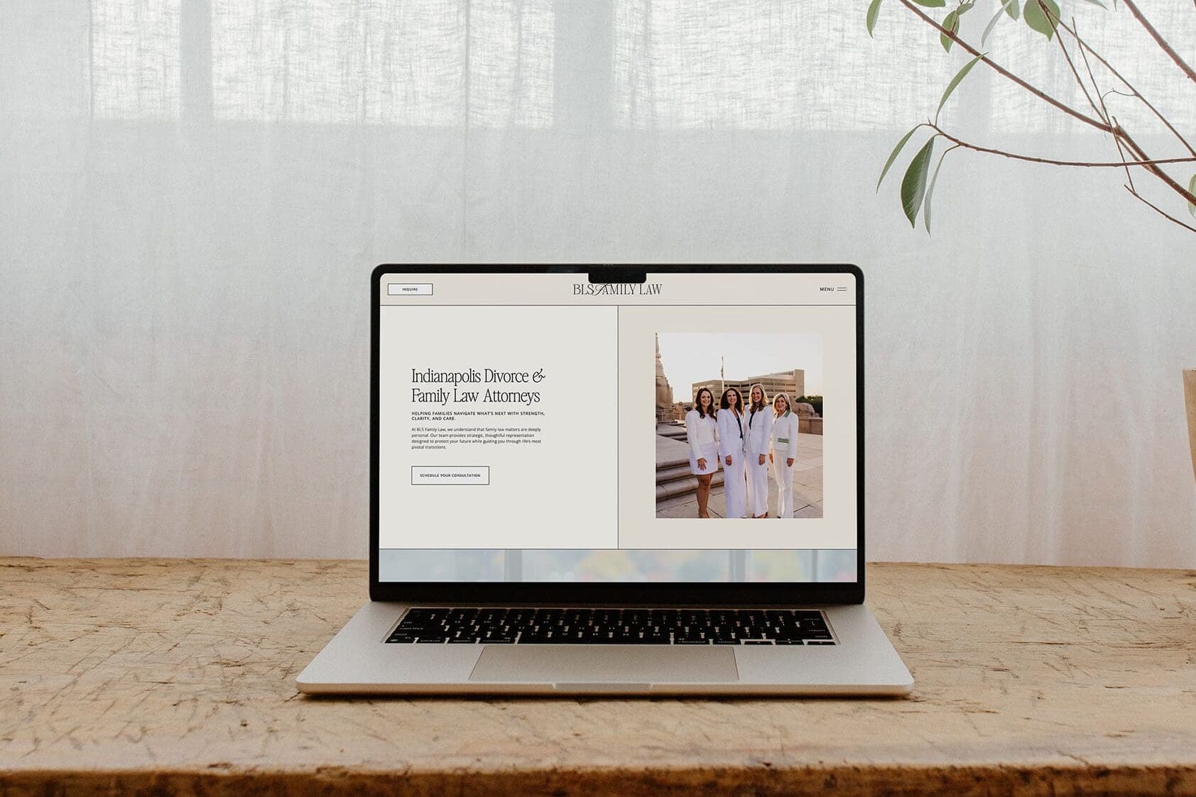 showit website design for female-led family law firm displayed on laptop, brand and website designer, from hali studio